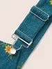 Corduroy Floral Embroidered Pocket Cami Jumpsuit sold by Bloomchic