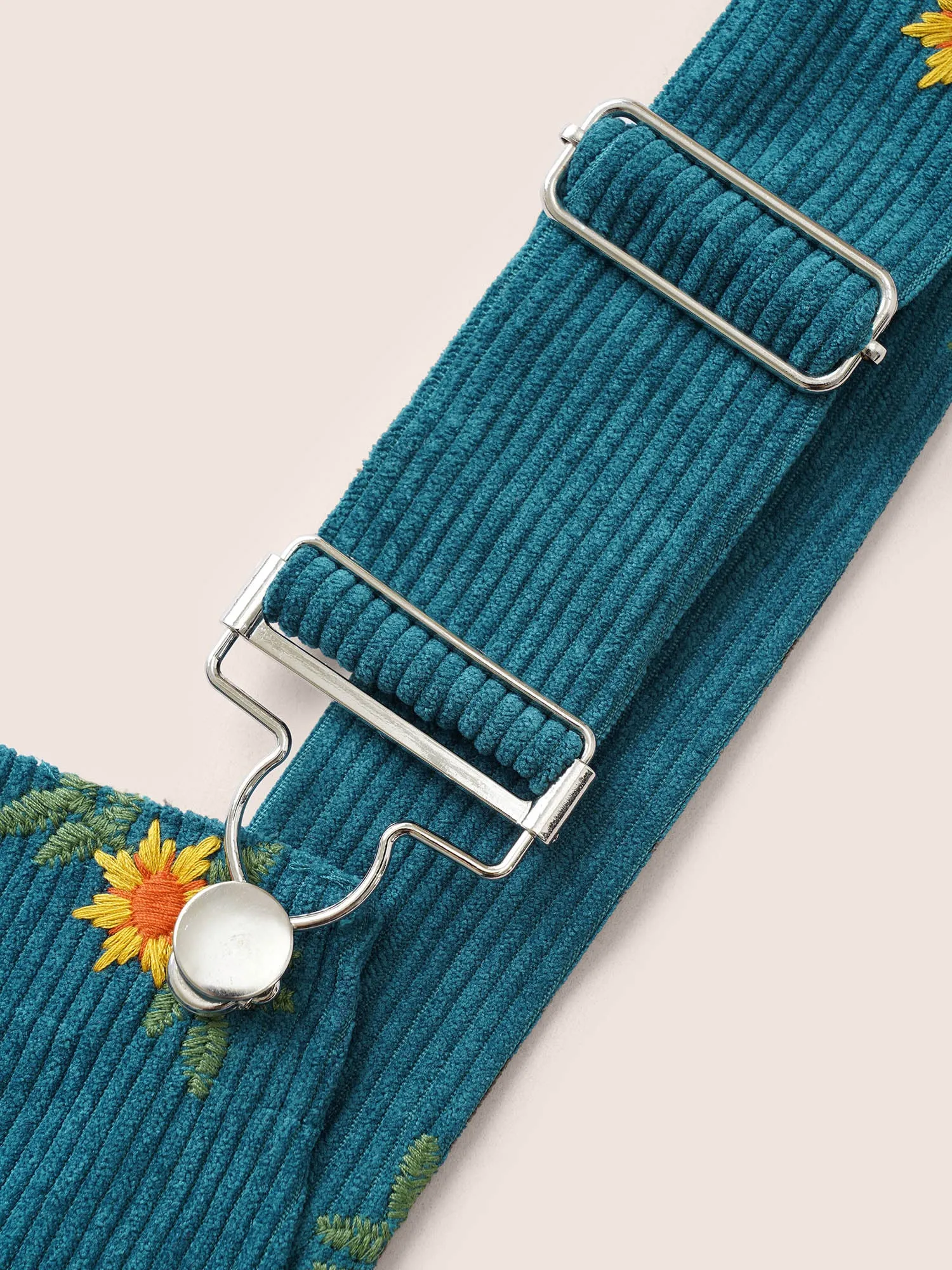 Corduroy Floral Embroidered Pocket Cami Jumpsuit sold by Bloomchic product image thumbnail 5