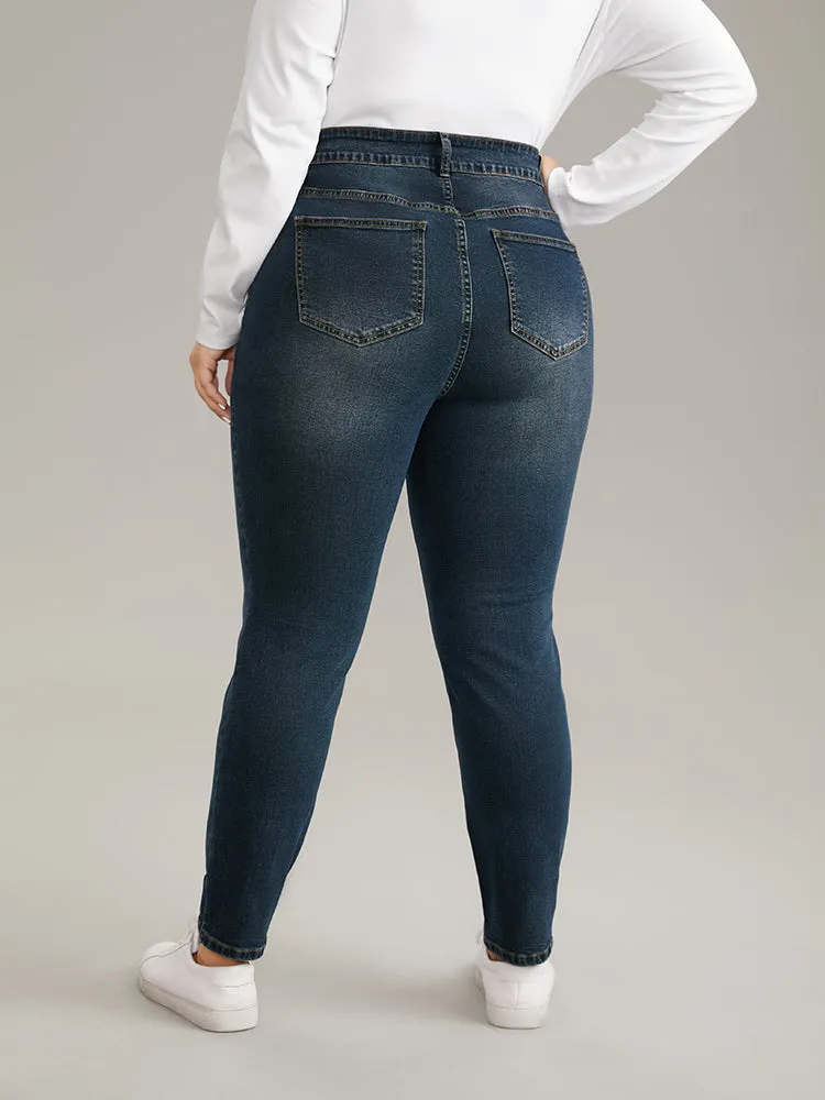Dark Wash High Stretch Skinny Jeans sold by Bloomchic product image thumbnail 3