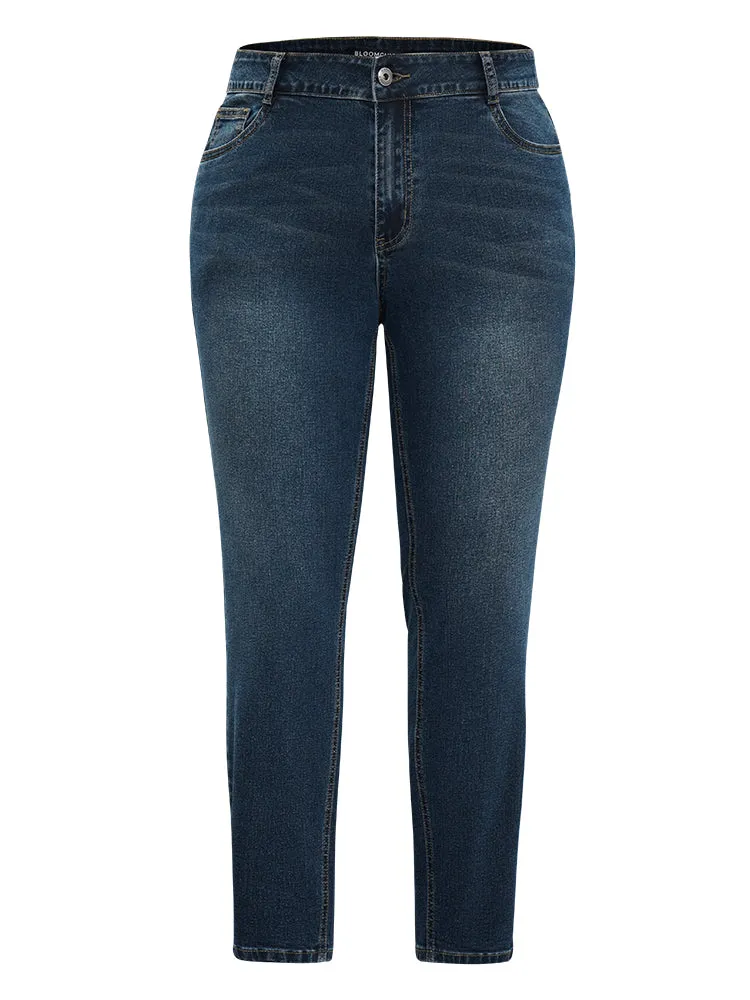 Dark Wash High Stretch Skinny Jeans sold by Bloomchic product image thumbnail 5