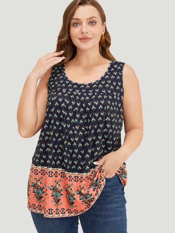 Bandana Print Round Neck Tank Top sold by Bloomchic