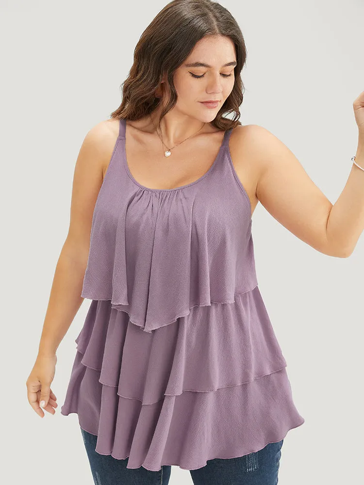 Plain Ruffle Tiered Front Cami Top sold by Bloomchic product image thumbnail 3