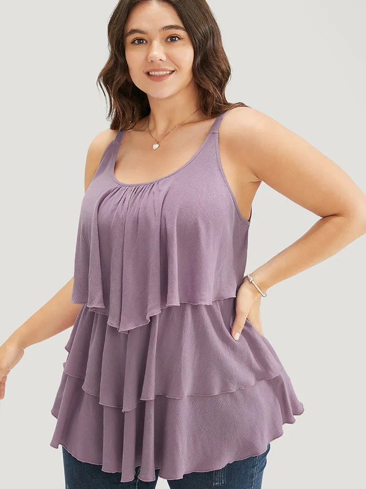 Plain Ruffle Tiered Front Cami Top sold by Bloomchic product image thumbnail 4