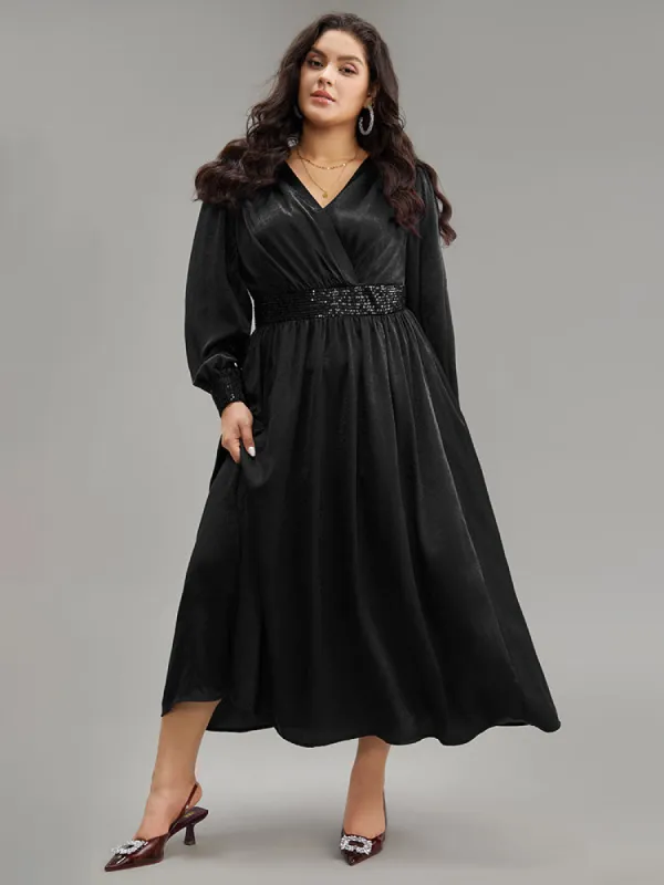 Plain Sequin Patchwork Texture Dress sold by Bloomchic