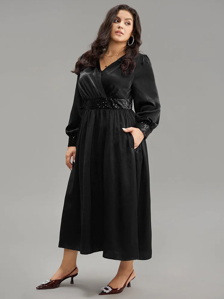 Plain Sequin Patchwork Texture Dress sold by Bloomchic product image thumbnail 5