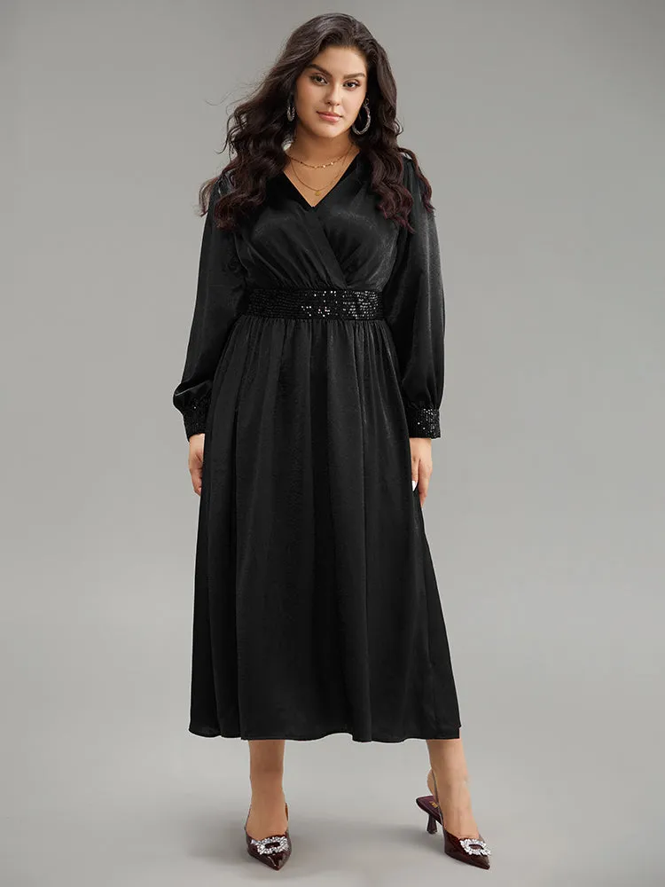 Plain Sequin Patchwork Texture Dress sold by Bloomchic product image thumbnail 2