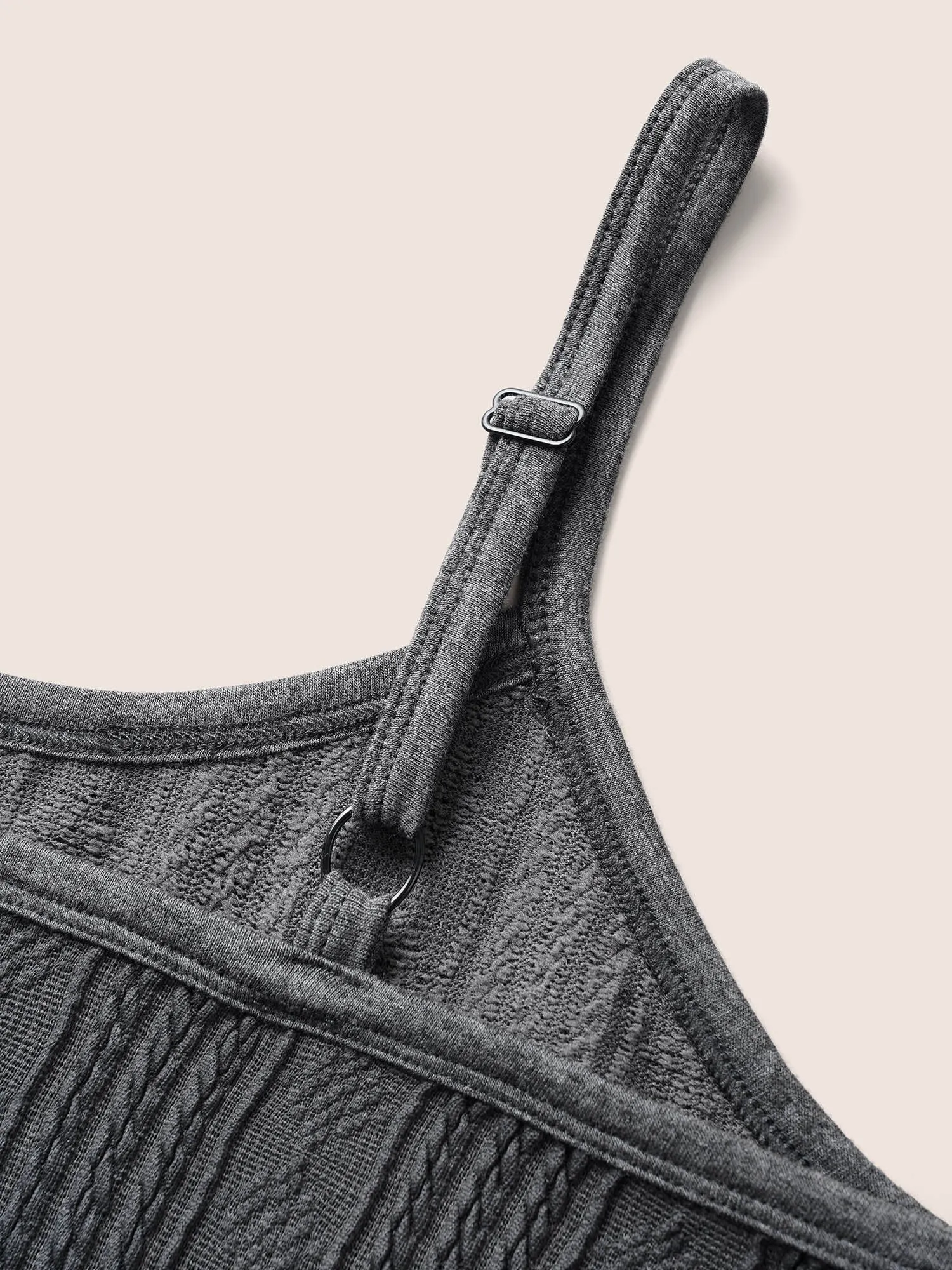 Textured Knit Adjustable Straps Cami Top sold by Bloomchic product image thumbnail 5