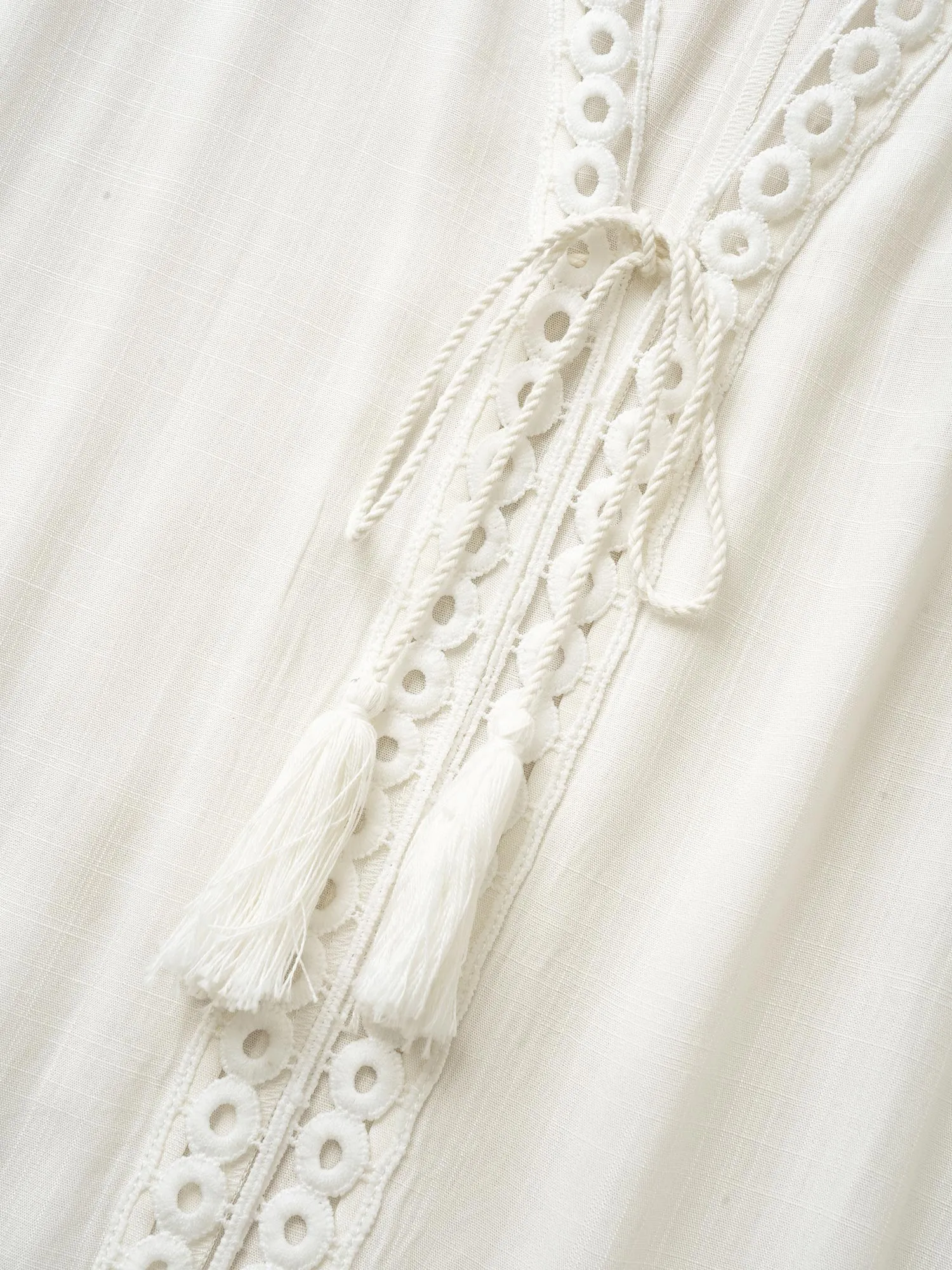 Solid Tie Knot Lace Trim Tassels Kimono sold by Bloomchic product image thumbnail 5