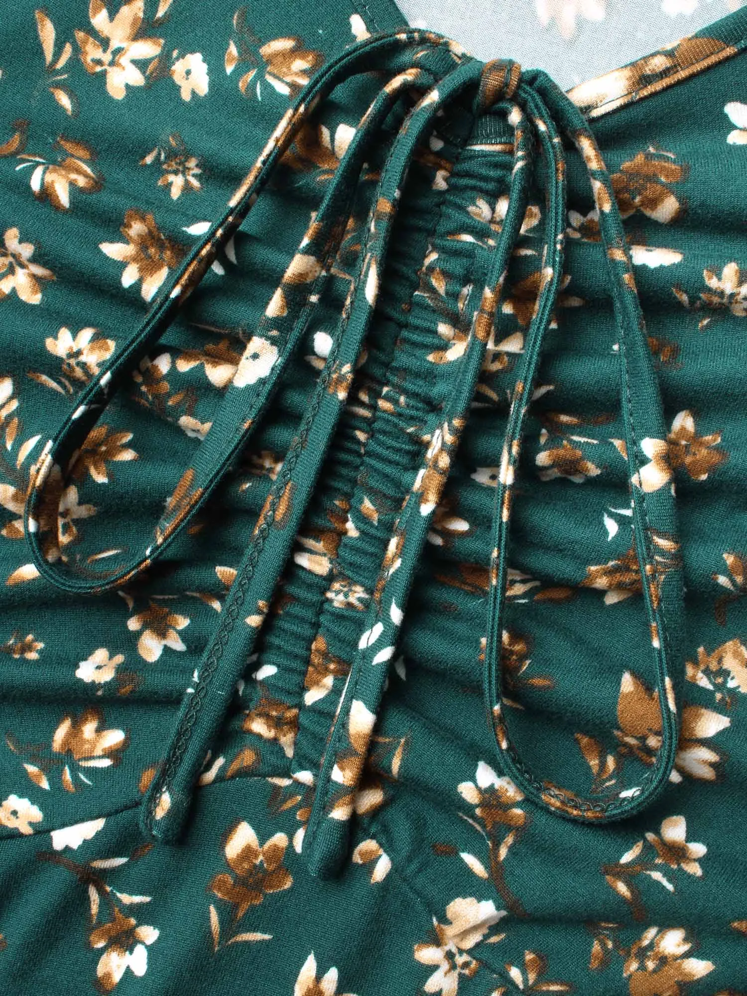 Ditsy Floral Chest Drawstring Midi Dress sold by Bloomchic product image thumbnail 5