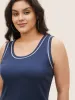 Rib Knit Contrast Topstitching Tank Top sold by Bloomchic