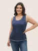 Rib Knit Contrast Topstitching Tank Top sold by Bloomchic