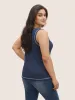 Rib Knit Contrast Topstitching Tank Top sold by Bloomchic