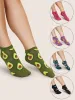 5 Pairs Vintage Fruit Print Low Cut Socks sold by Bloomchic