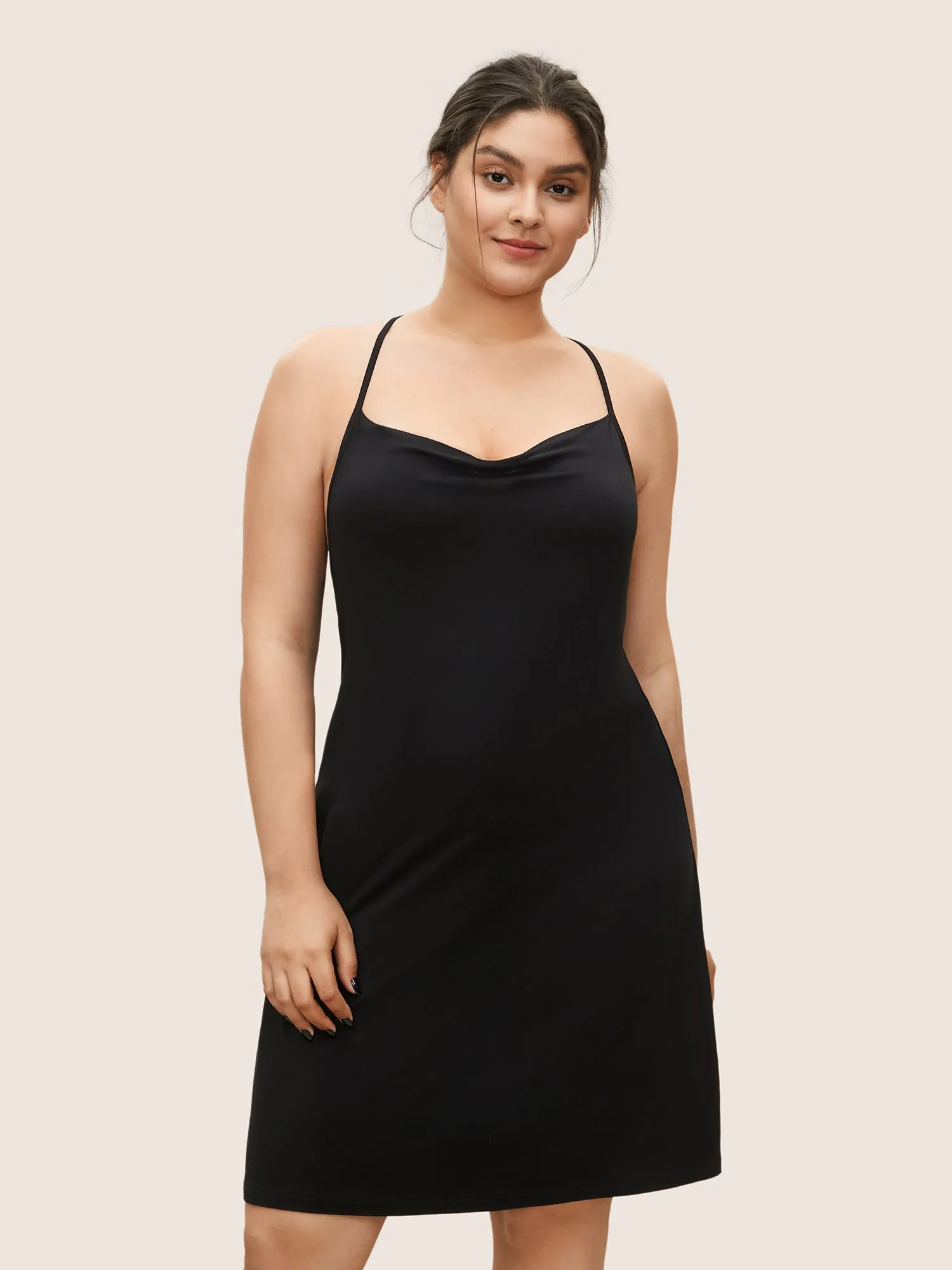 Lace Panel Halter Cut Out Sleep Dress sold by Bloomchic product image thumbnail 2