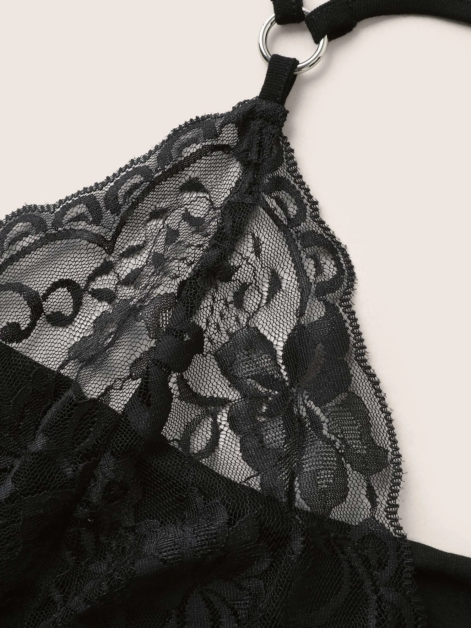 Lace Panel Halter Cut Out Sleep Dress sold by Bloomchic product image thumbnail 4