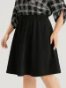 Plain Elastic Waist Drape Skirt sold by Bloomchic