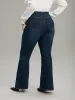 Plain Flare Leg High Rise Full Length Jeans sold by Bloomchic