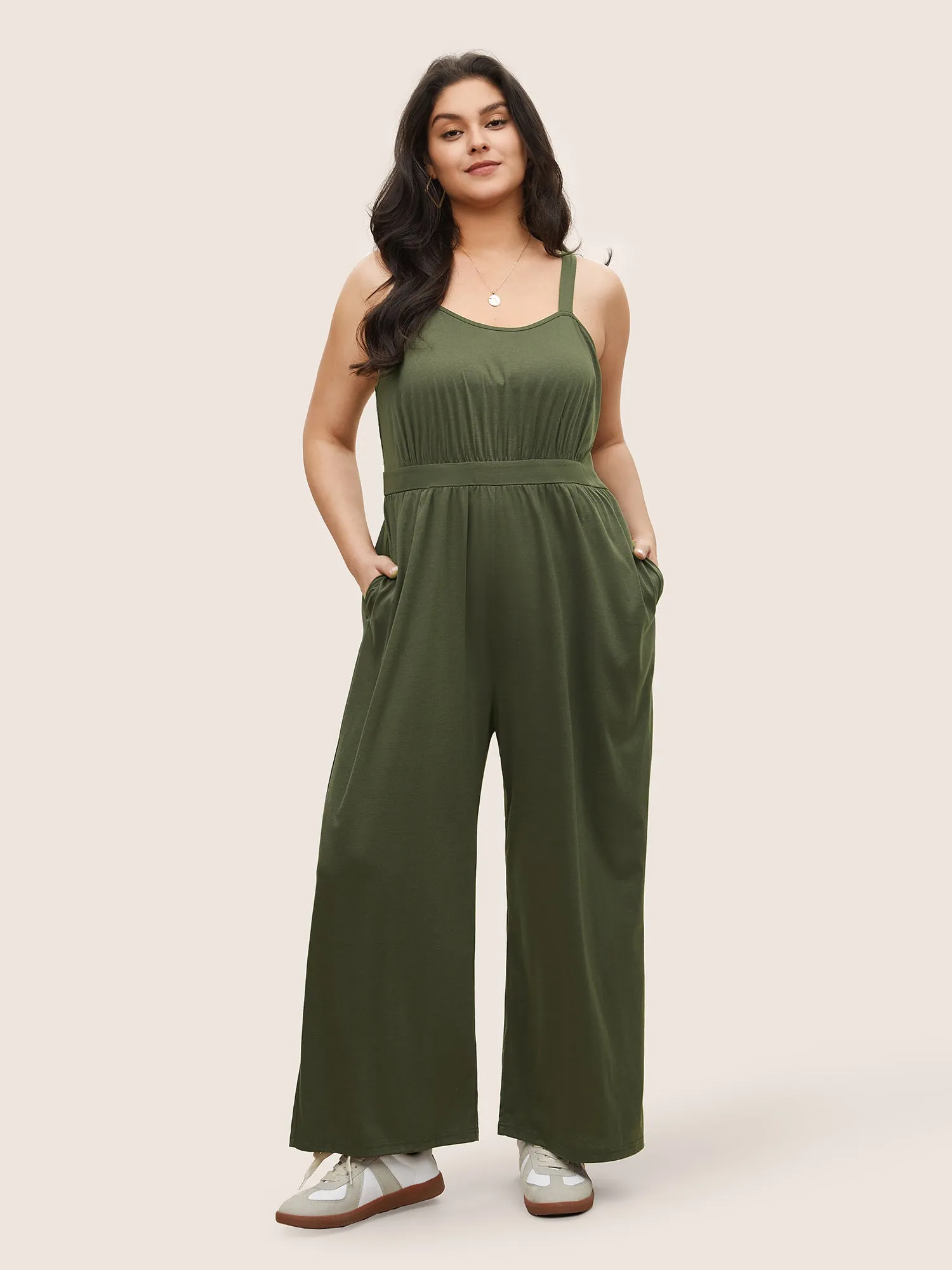 Supersoft Essentials Shirred Pocket Cami Jumpsuit sold by Bloomchic product image thumbnail 3