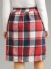 Plaid Button Detail Patched Pocket Skirt sold by Bloomchic