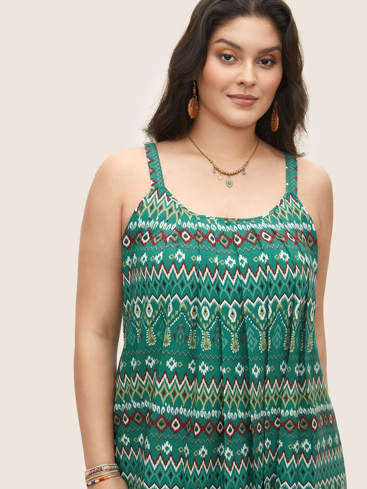 Bandana Geometric Pleated Cami Dress sold by Bloomchic product image thumbnail 2