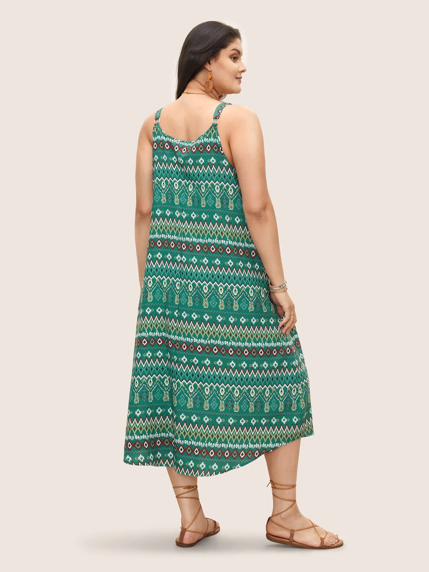 Bandana Geometric Pleated Cami Dress sold by Bloomchic product image thumbnail 4