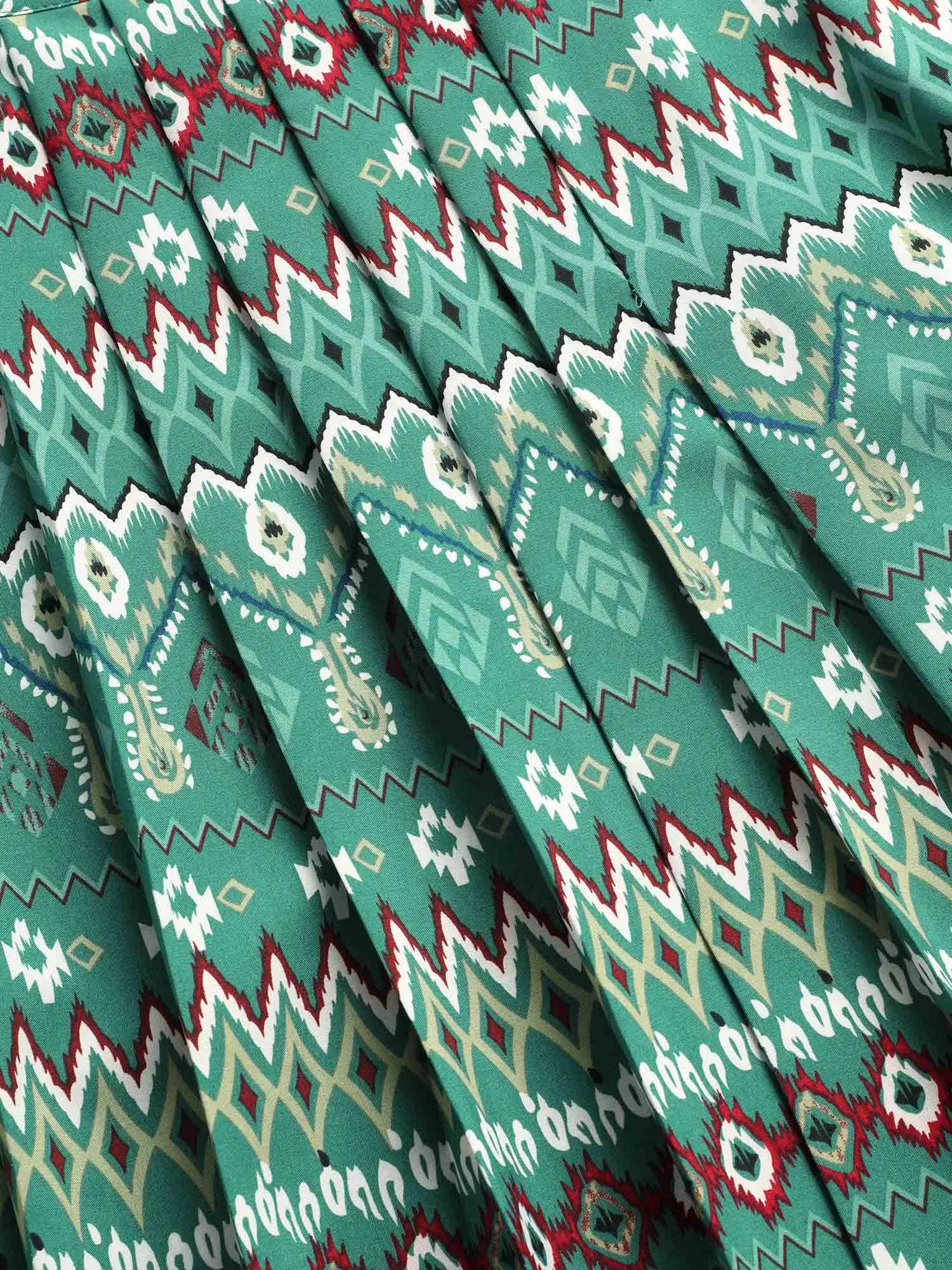 Bandana Geometric Pleated Cami Dress sold by Bloomchic product image thumbnail 5
