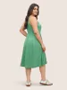 Solid Ruched Button Detail Adjustable Straps Dress sold by Bloomchic