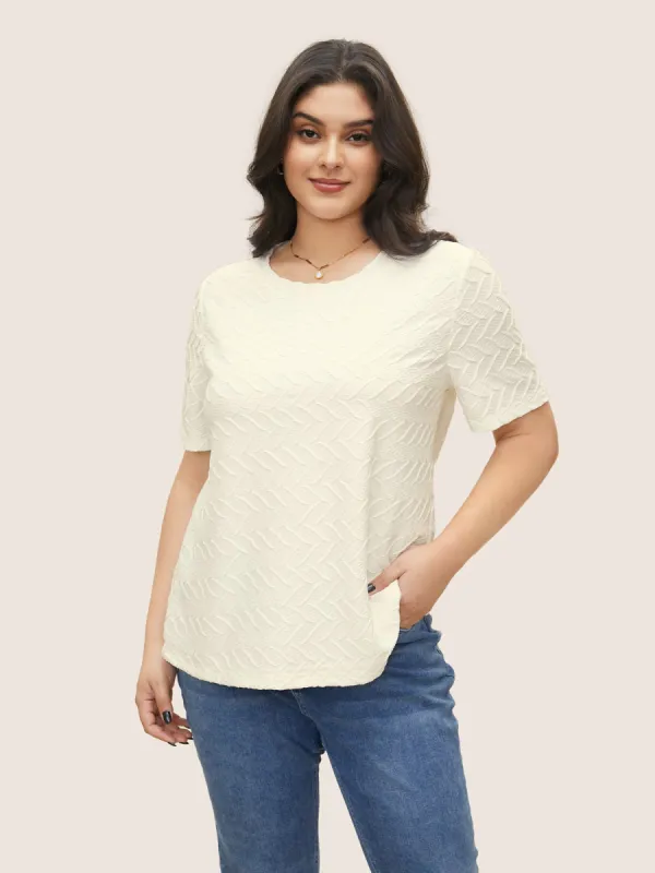 Solid Textured Slight Stretch T-shirt sold by Bloomchic