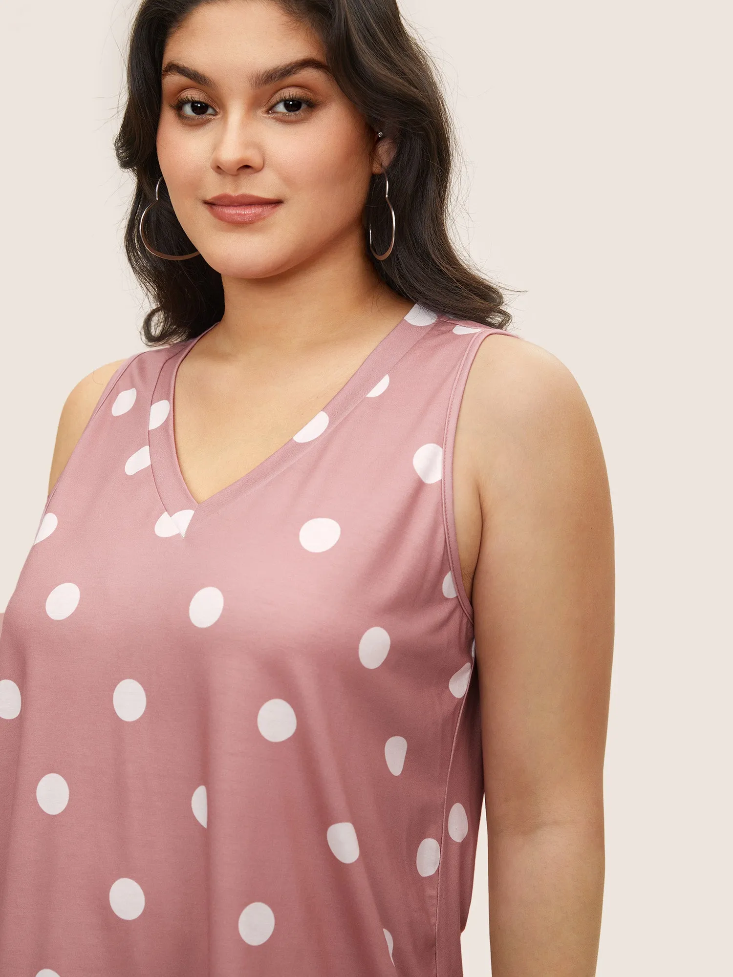 Polka Dot V Neck Tank Top sold by Bloomchic product image thumbnail 4