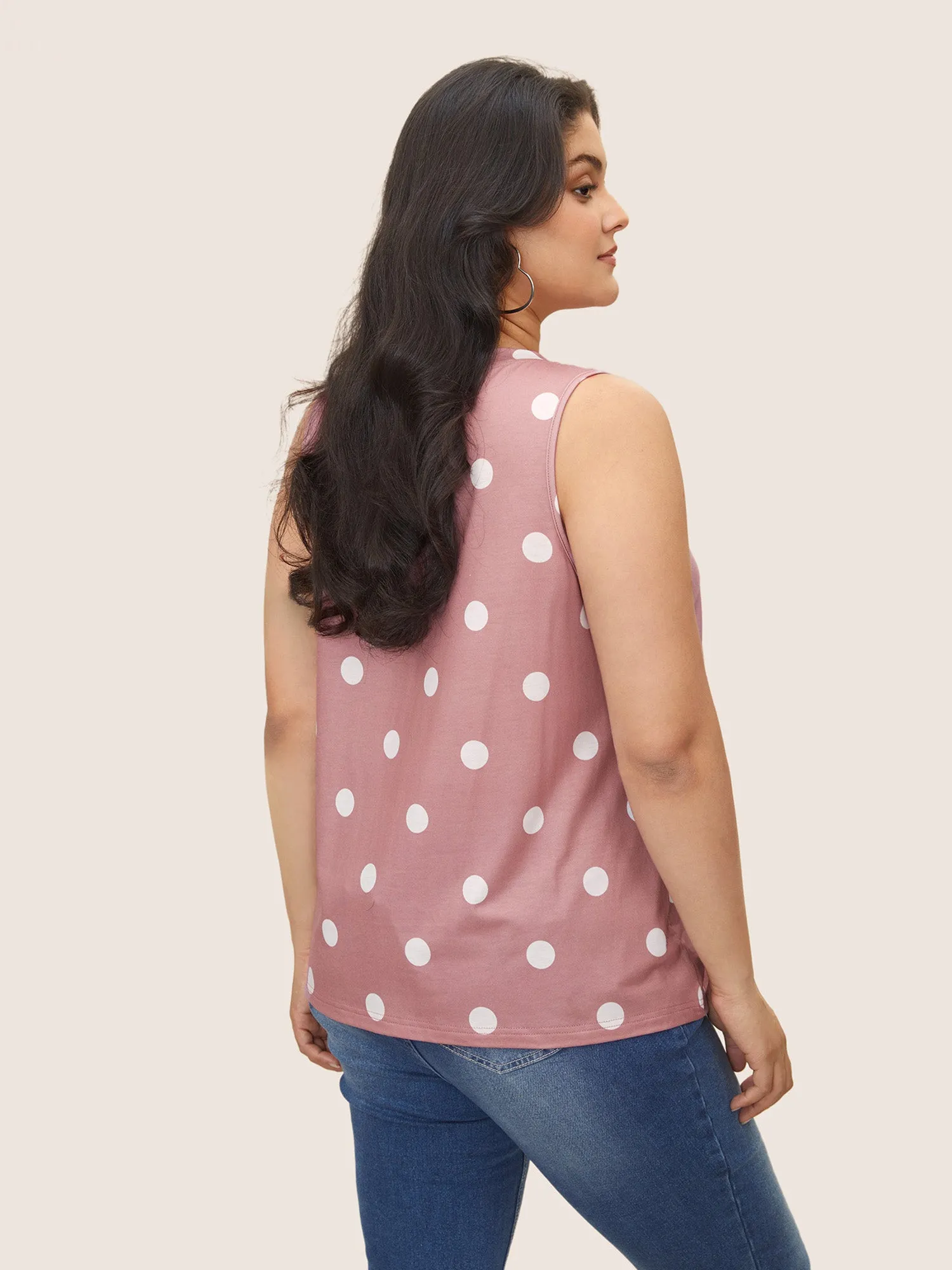 Polka Dot V Neck Tank Top sold by Bloomchic product image thumbnail 2