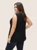 Solid Crochet Lace Plicated Detail Tank Top sold by Bloomchic