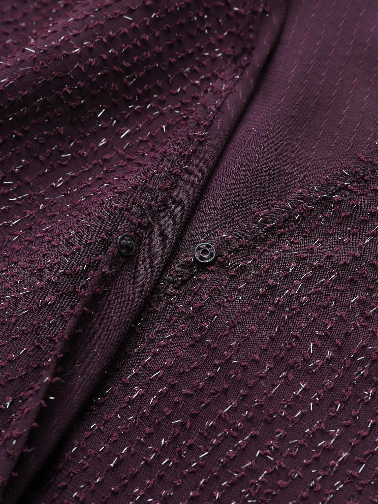 Plain Texture Wrap Ties Asymmetrical Hem Blouse sold by Bloomchic product image thumbnail 5