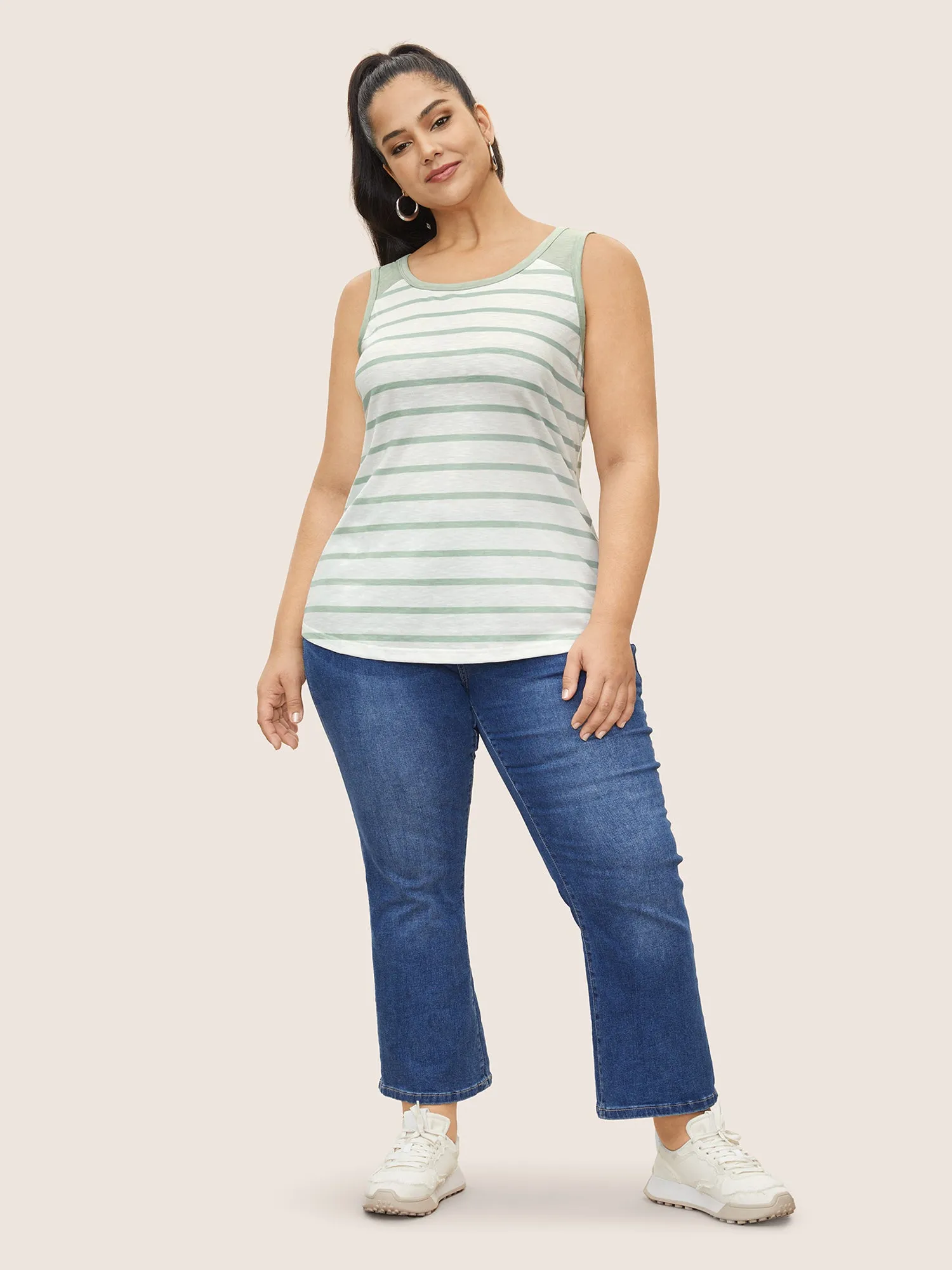 Contrast Stripes Round Neck Tank Top sold by Bloomchic product image thumbnail 3