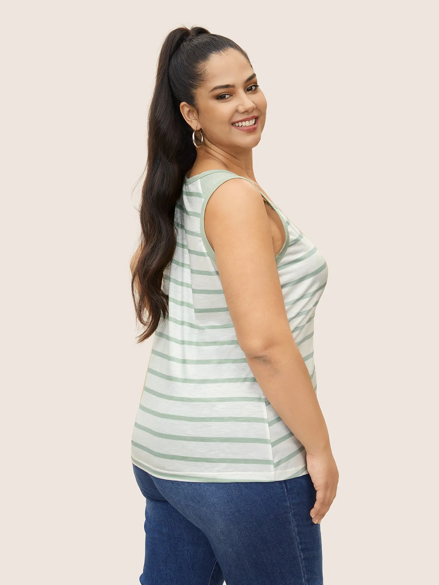 Contrast Stripes Round Neck Tank Top sold by Bloomchic product image thumbnail 2