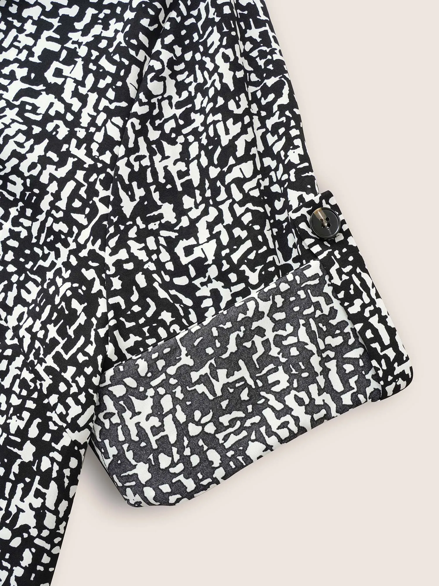 Geometric Shirt Collar Button Through Tab Sleeve Blouse sold by Bloomchic product image thumbnail 5