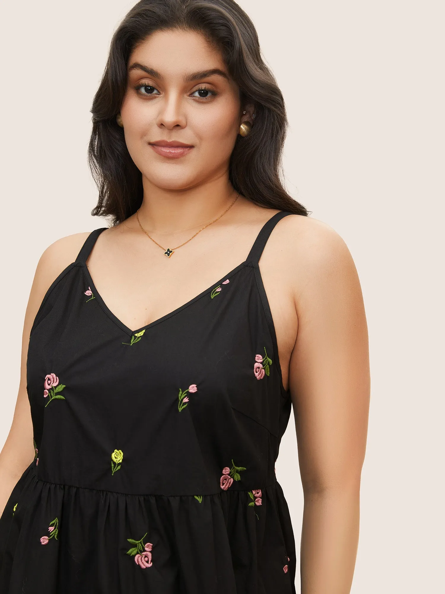 Floral Embroidered Adjustable Straps Cami Top sold by Bloomchic product image thumbnail 3