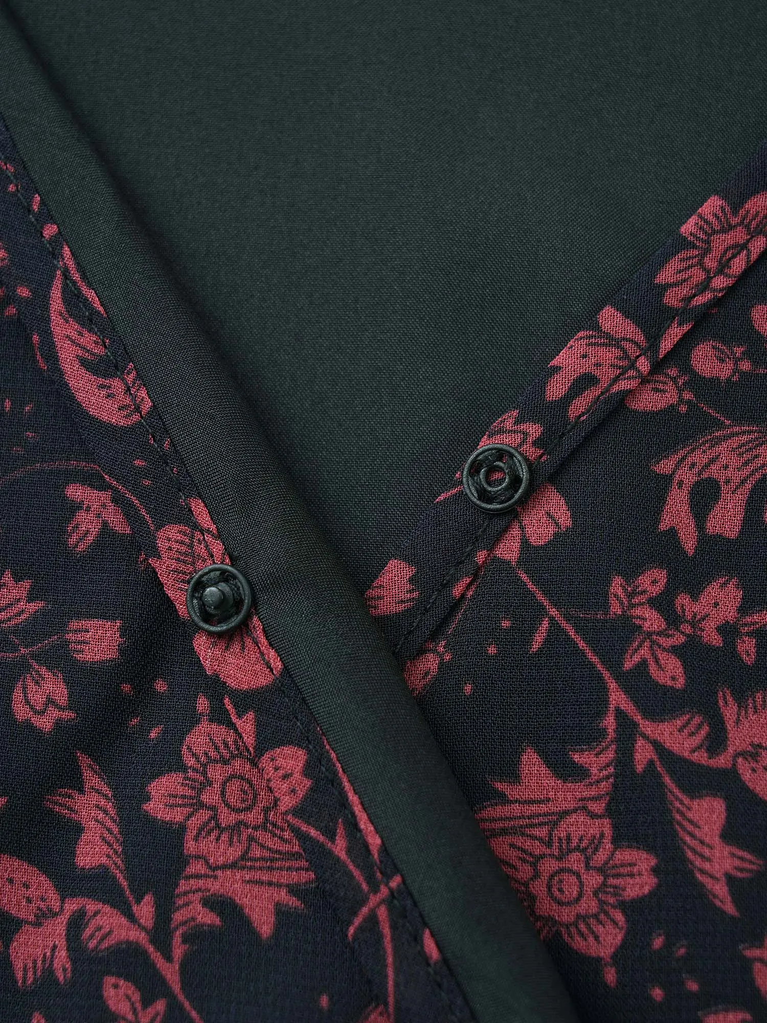 Silhouette Floral Print Wrap Mesh Bell Sleeve Blouse sold by Bloomchic product image thumbnail 5