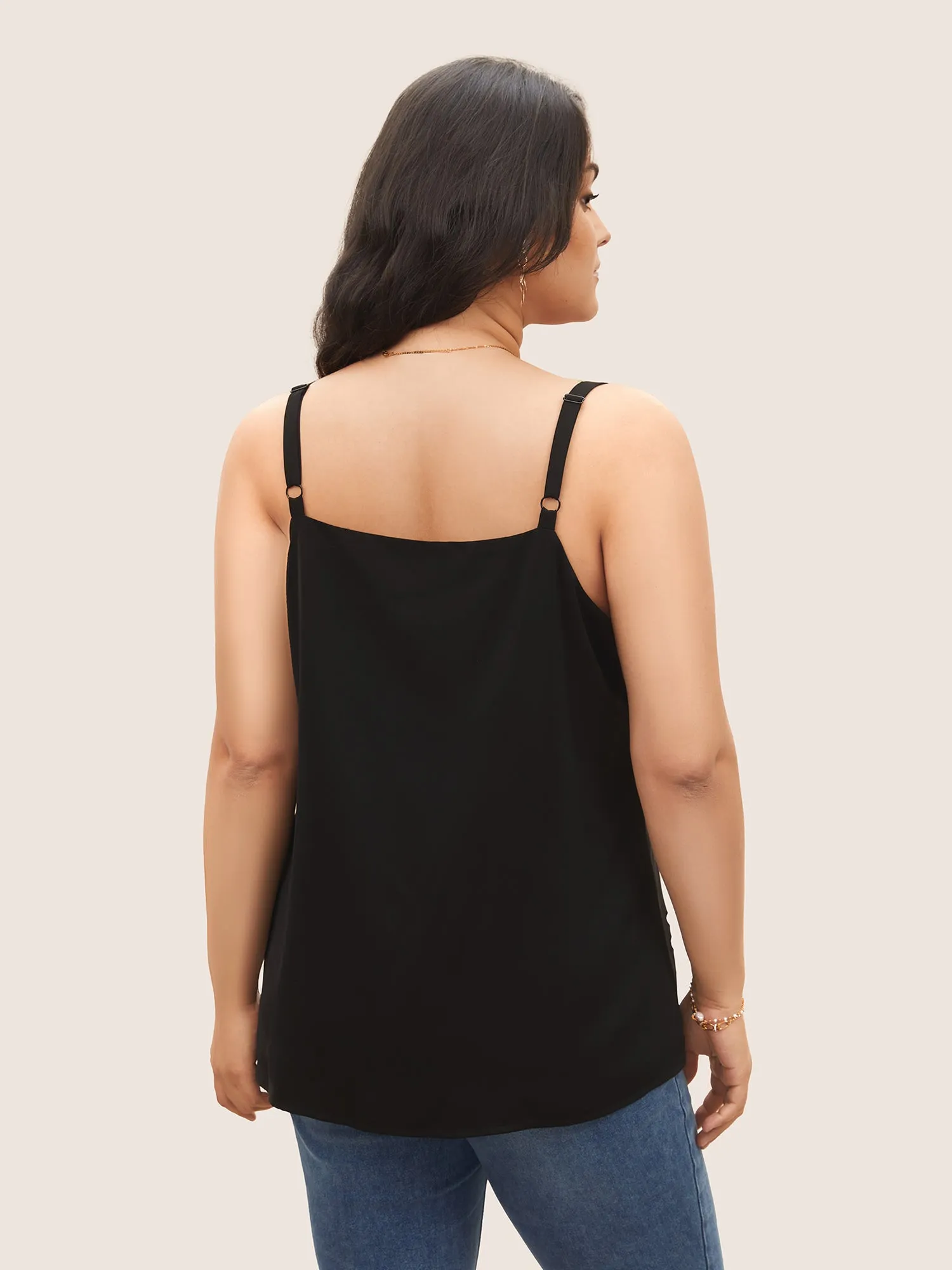 Solid Adjustable Straps Laser Cut Cami Top sold by Bloomchic product image thumbnail 4
