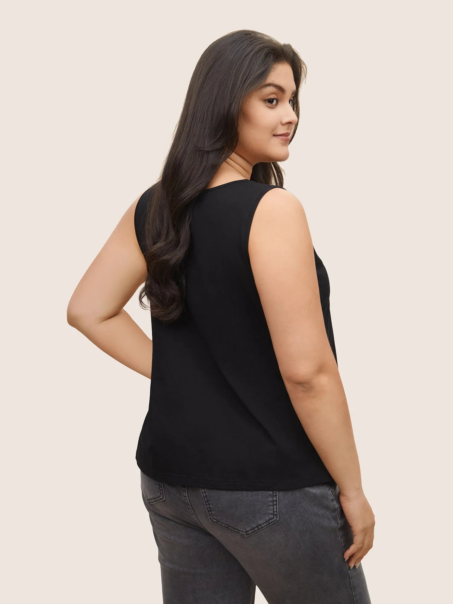 Solid Ladder Cut Out Tank Top sold by Bloomchic product image thumbnail 2