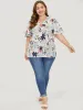 Floral Print Flutter Layered Sleeve Blouse sold by Bloomchic
