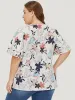 Floral Print Flutter Layered Sleeve Blouse sold by Bloomchic