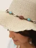 Shell Decor Scallop Trim Boho Straw Hat sold by Bloomchic