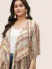 Bandana Striped Print Bell Sleeve Tunic Kimono sold by Bloomchic