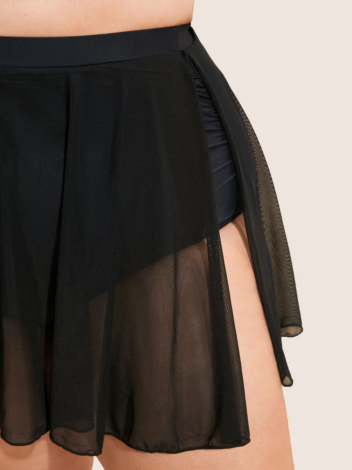 Solid Tie Knot Slit Side See Through Swim Bottom sold by Bloomchic product image thumbnail 5
