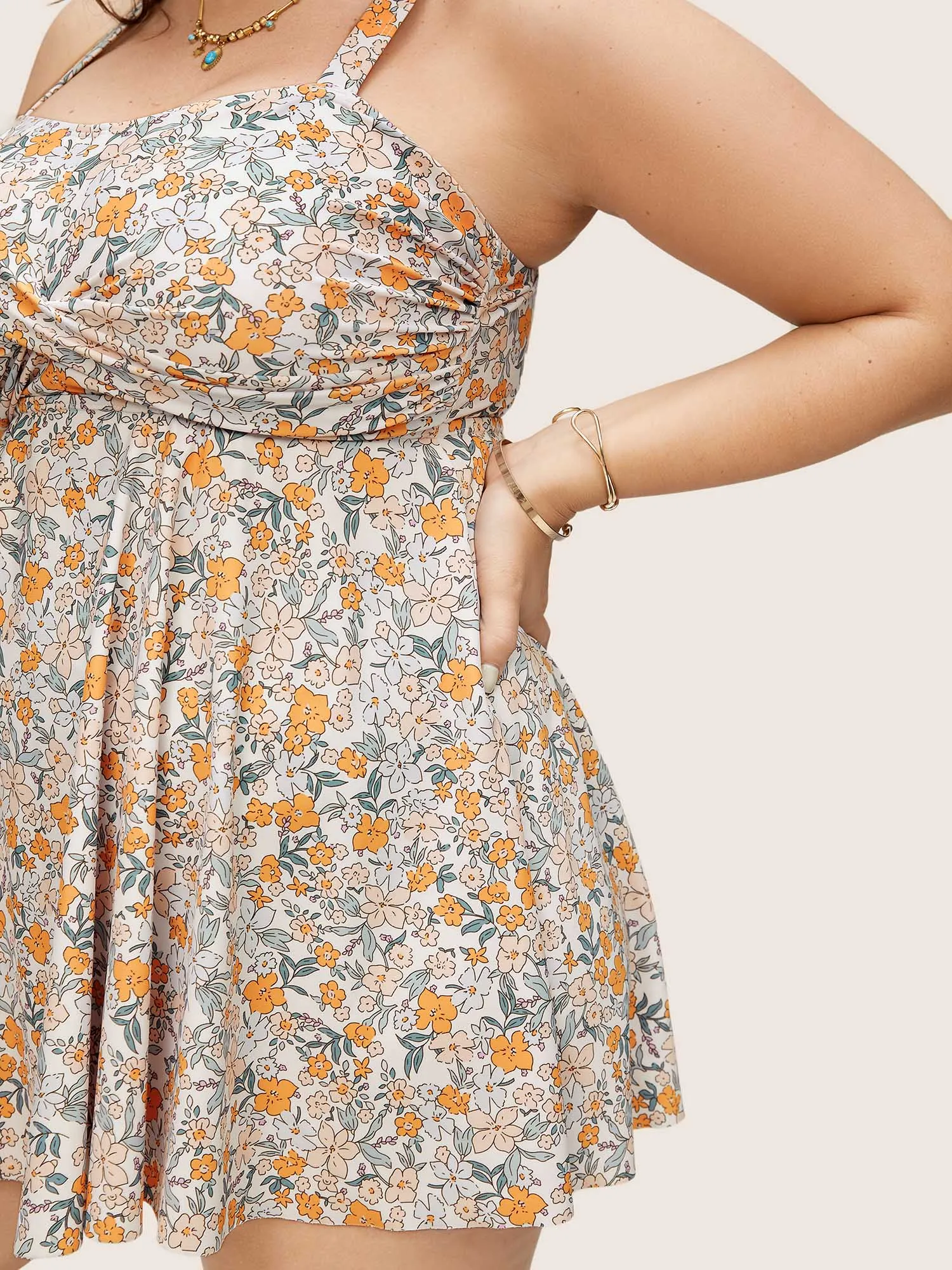 Ditsy Floral Crossover Adjustable Straps Swim Top sold by Bloomchic product image thumbnail 5