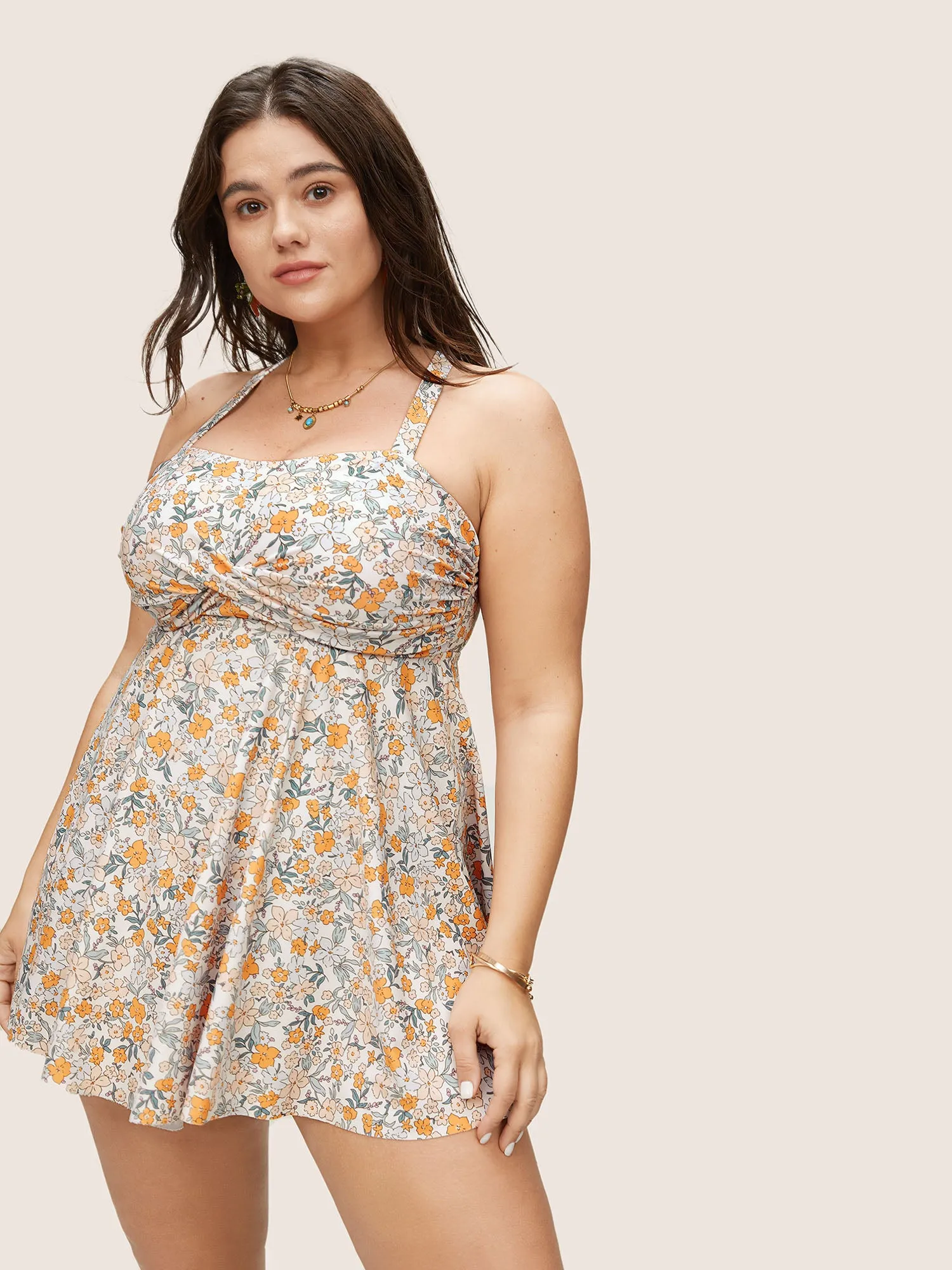 Ditsy Floral Crossover Adjustable Straps Swim Top sold by Bloomchic product image thumbnail 3