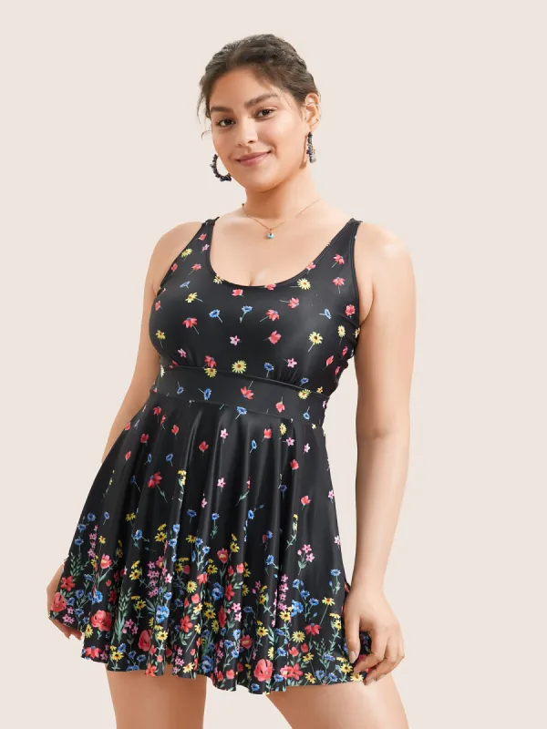 Ditsy Floral Lined Spaghetti Strap Swim Dress sold by Bloomchic