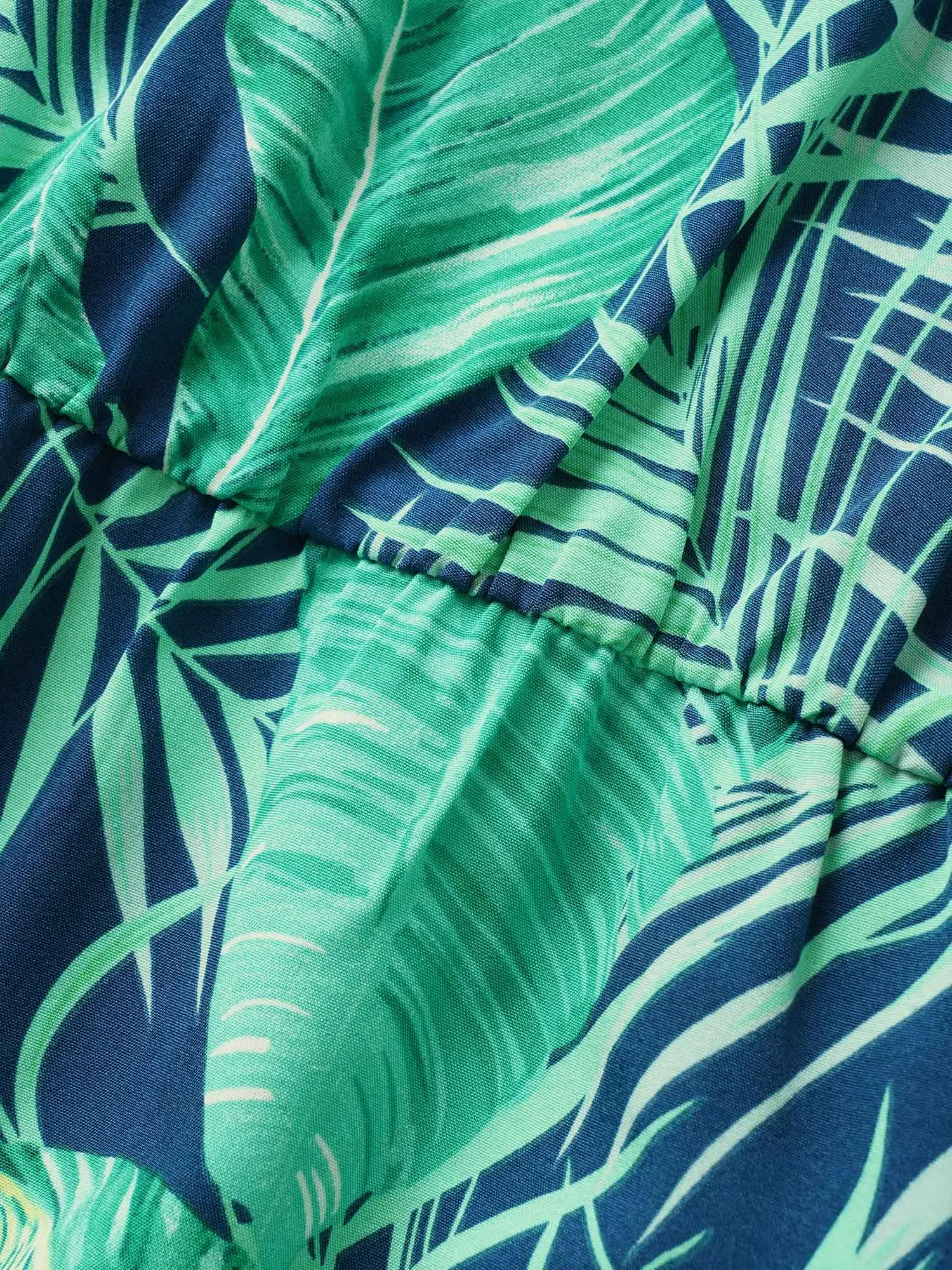 Tropical Print Button Up Belted Jumpsuit sold by Bloomchic product image thumbnail 5