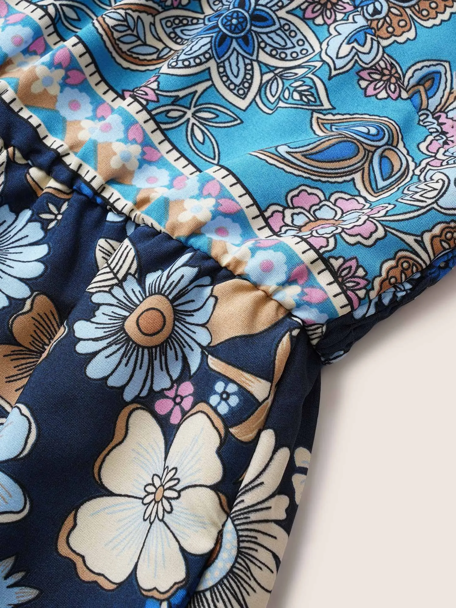 Boho Print Elastic Waist Ruffles Cami Jumpsuit sold by Bloomchic product image thumbnail 5