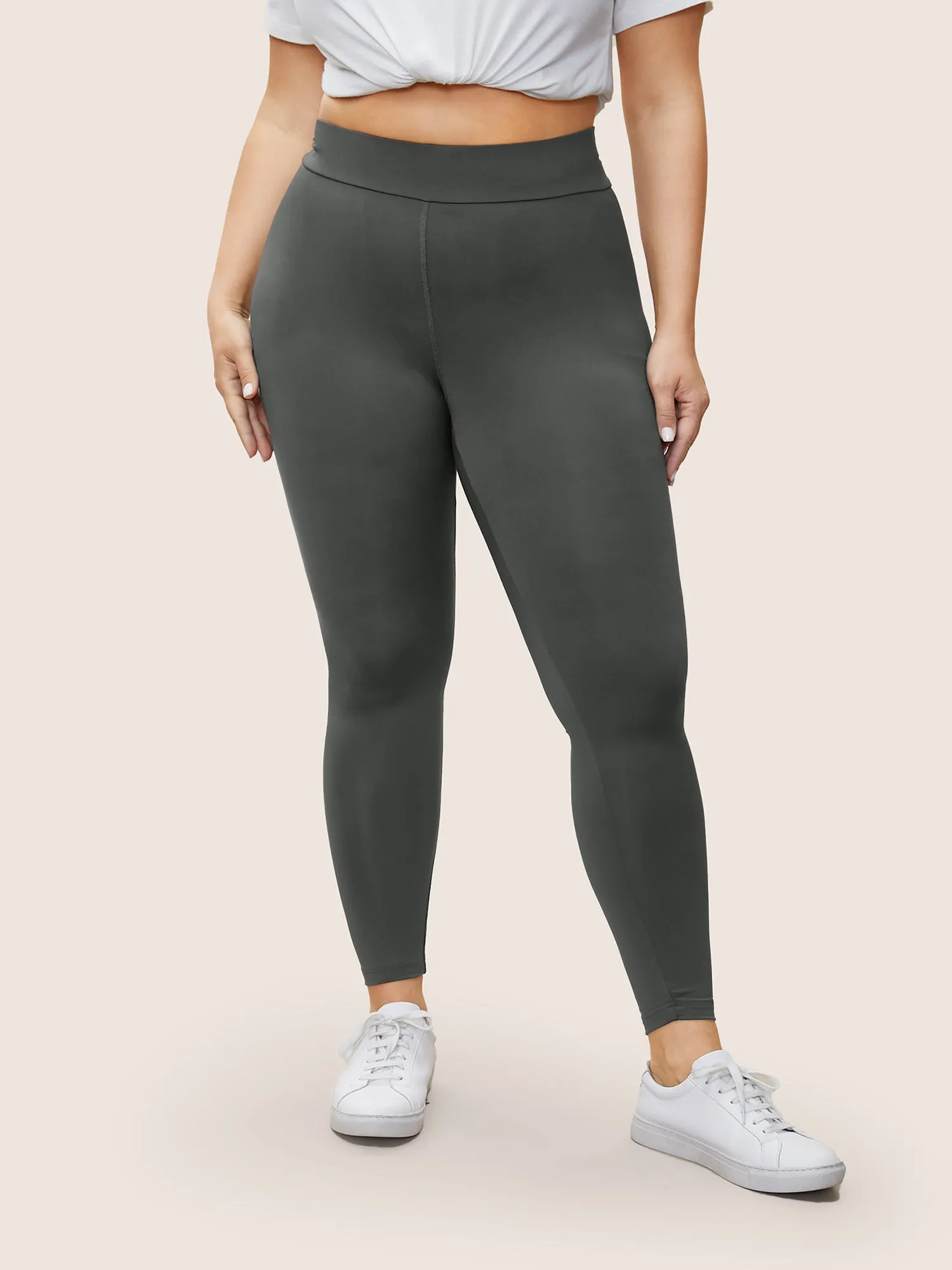 Solid Back Crisscross High Rise Skinny Leggings sold by Bloomchic product image thumbnail 2